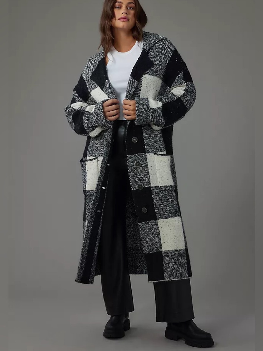 Anthropologie Pilcro Patterned Mackinaw Sweater Coat size Small